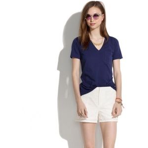 Madewell Broadway & Broom white linen shorts